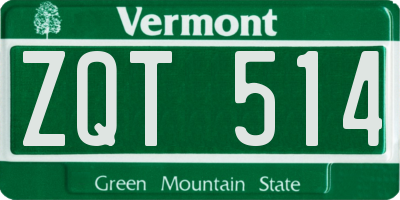 VT license plate ZQT514