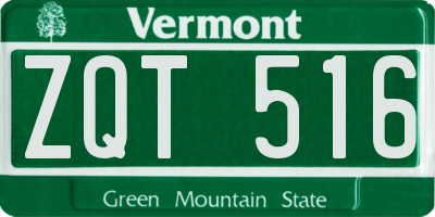 VT license plate ZQT516