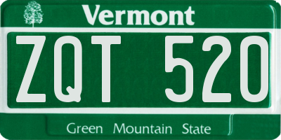 VT license plate ZQT520