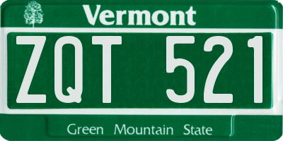 VT license plate ZQT521