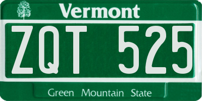 VT license plate ZQT525