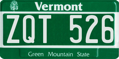 VT license plate ZQT526