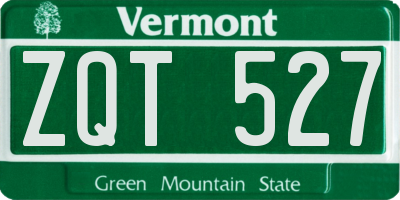 VT license plate ZQT527
