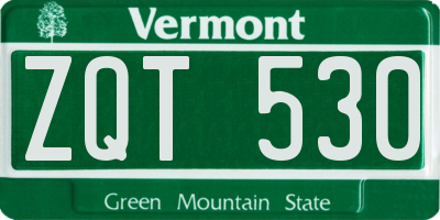 VT license plate ZQT530