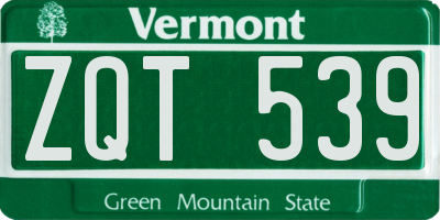 VT license plate ZQT539