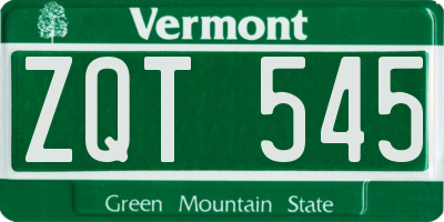 VT license plate ZQT545