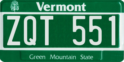 VT license plate ZQT551