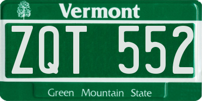 VT license plate ZQT552