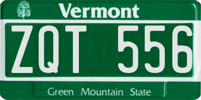 VT license plate ZQT556