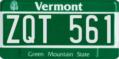 VT license plate ZQT561