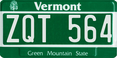 VT license plate ZQT564