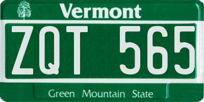 VT license plate ZQT565