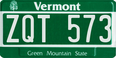 VT license plate ZQT573