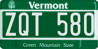 VT license plate ZQT580