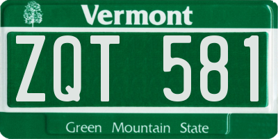 VT license plate ZQT581