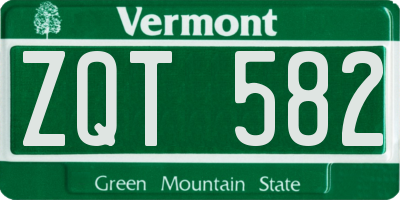 VT license plate ZQT582