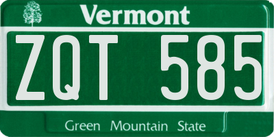 VT license plate ZQT585
