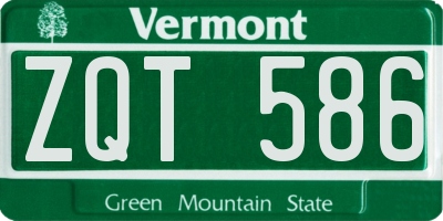 VT license plate ZQT586