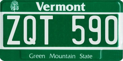 VT license plate ZQT590