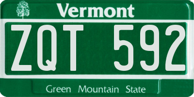 VT license plate ZQT592