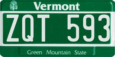 VT license plate ZQT593