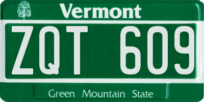 VT license plate ZQT609