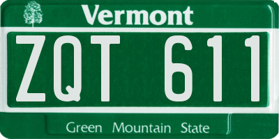 VT license plate ZQT611