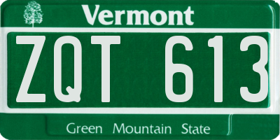 VT license plate ZQT613