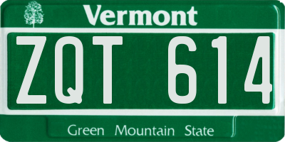 VT license plate ZQT614