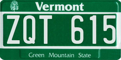 VT license plate ZQT615