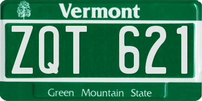 VT license plate ZQT621