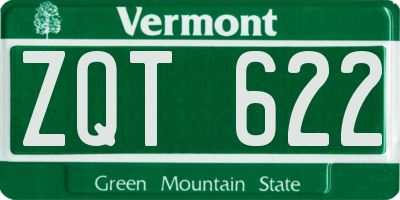 VT license plate ZQT622