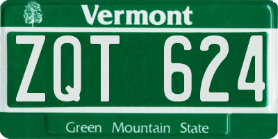 VT license plate ZQT624