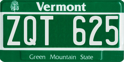 VT license plate ZQT625