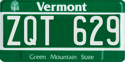 VT license plate ZQT629