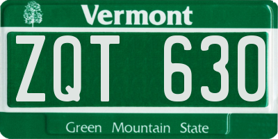 VT license plate ZQT630