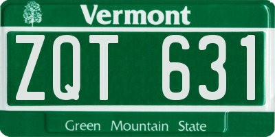 VT license plate ZQT631