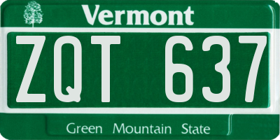 VT license plate ZQT637