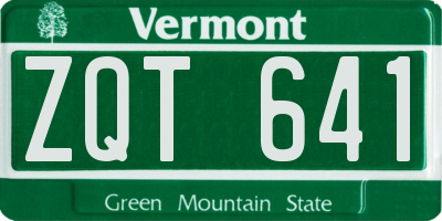 VT license plate ZQT641