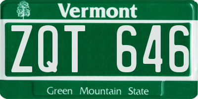 VT license plate ZQT646