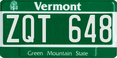 VT license plate ZQT648