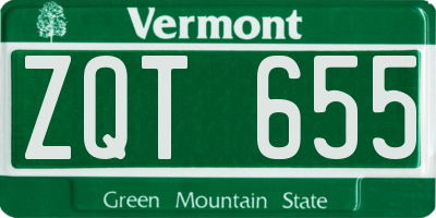 VT license plate ZQT655