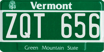 VT license plate ZQT656