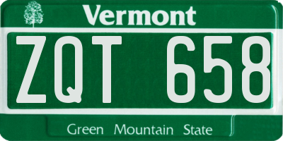 VT license plate ZQT658