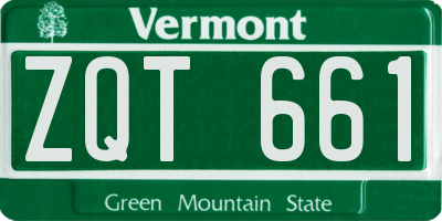 VT license plate ZQT661