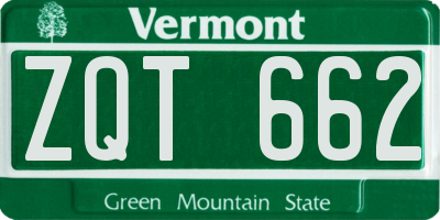 VT license plate ZQT662
