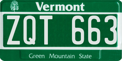 VT license plate ZQT663