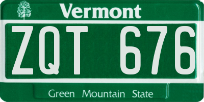 VT license plate ZQT676