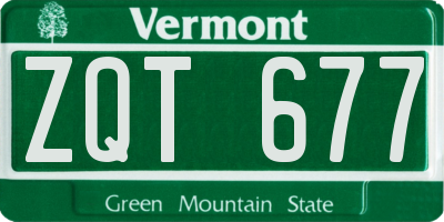 VT license plate ZQT677