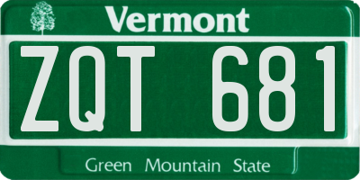 VT license plate ZQT681
